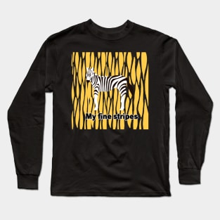 fine stripes,zebra,YELLOW Long Sleeve T-Shirt